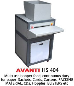 Avanti HS 404 ST MULTIPURPOSE PACKAGING MATERIAL & DOCUMENT SHREDDER